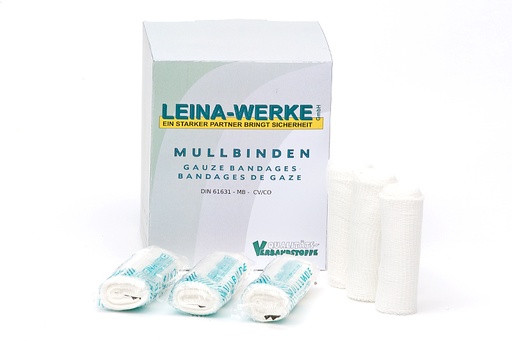 [40-2] 6cmx4m Mullbinde, weiß, starr, einzeln verpackt