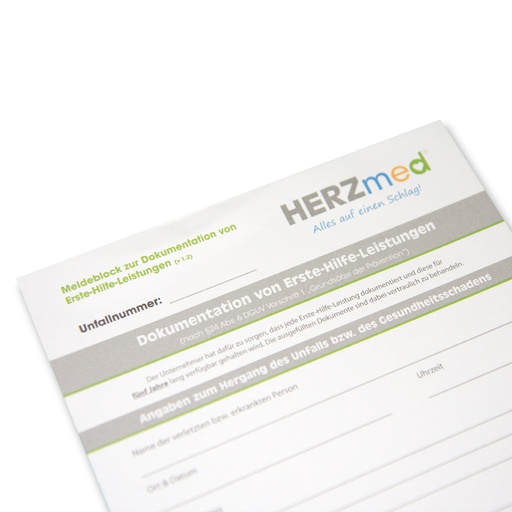 [311.20003] HERZmed Meldeblock FIRST AID