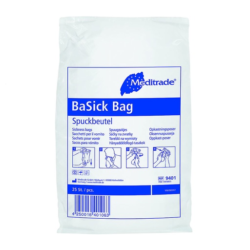 [01-202] BaSick Bag Spuckbeutel 1500 ml, 25 Stück