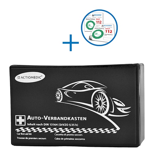 [50-6-A] KFZ Verbandkasten DIN 13164 schwarz (Kunststoff)
