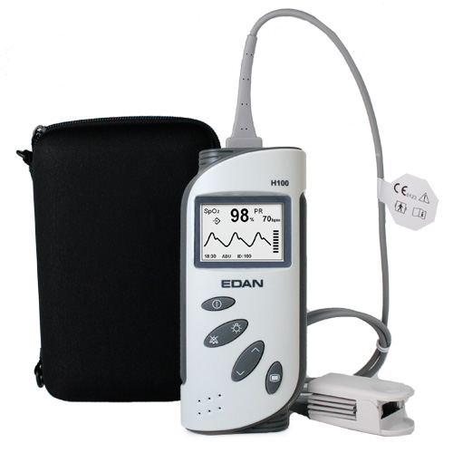 [M159055] H100B Pulsoximeter inkl. SpO2-Sensor Erw., Alarm