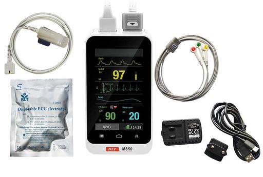 [M850.E3.S3] [M850.E3.S3] Biolight M850 EKG Monitor Touchscreen SET Lithium battery,  3 lead ECG-cable +BLT Spo2 Adult